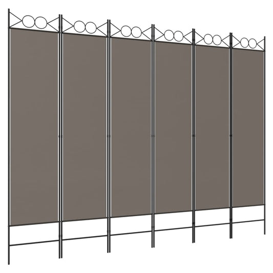 6-Panel Room Divider Anthracite 240x200 cm Fabric 6-Panel Room Divider Anthracite 240x200 cm Fabric