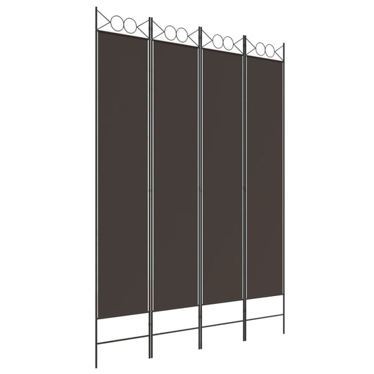 4-Panel Room Divider Brown 160x220 cm Fabric 4-Panel Room Divider Brown 160x220 cm Fabric