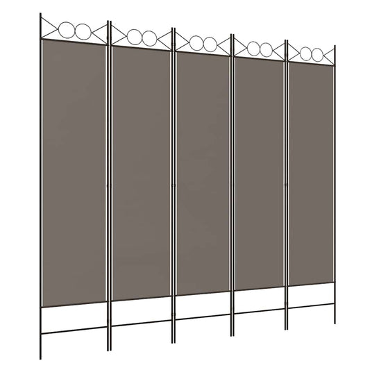5-Panel Room Divider Anthracite 200x220 cm Fabric 5-Panel Room Divider Anthracite 200x220 cm Fabric