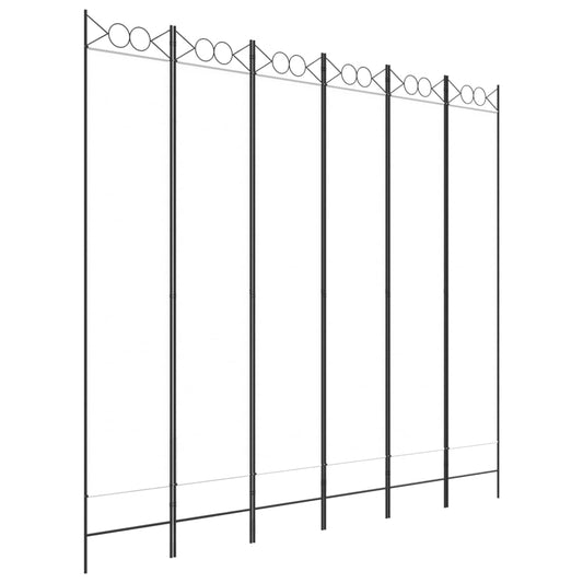 6-Panel Room Divider White 240x220 cm Fabric 6-Panel Room Divider White 240x220 cm Fabric