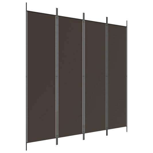 4-Panel Room Divider Brown 200x200 cm Fabric 4-Panel Room Divider Brown 200x200 cm Fabric