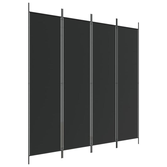 4-Panel Room Divider Black 200x200 cm Fabric 4-Panel Room Divider Black 200x200 cm Fabric