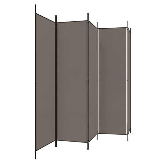 5-Panel Room Divider Anthracite 250x200 cm Fabric 5-Panel Room Divider Anthracite 250x200 cm Fabric