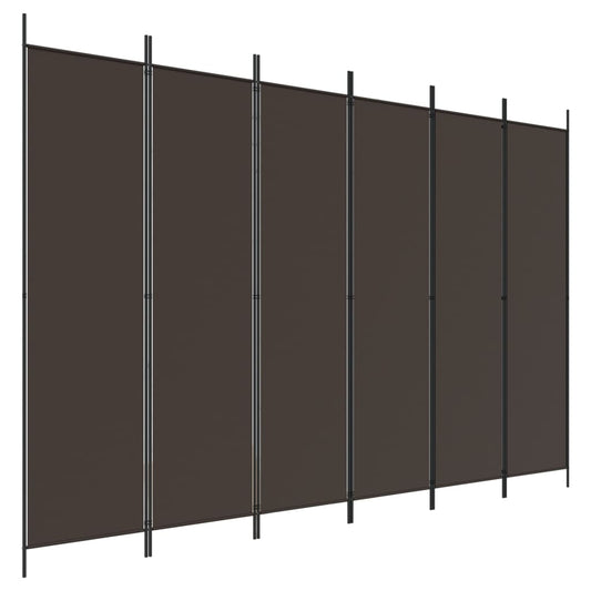 6-Panel Room Divider Brown 300x200 cm Fabric 6-Panel Room Divider Brown 300x200 cm Fabric