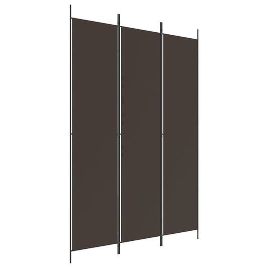 3-Panel Room Divider Brown 150x220 cm Fabric 3-Panel Room Divider Brown 150x220 cm Fabric