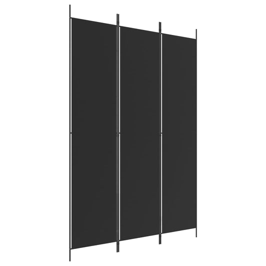 3-Panel Room Divider Black 150x220 cm Fabric 3-Panel Room Divider Black 150x220 cm Fabric