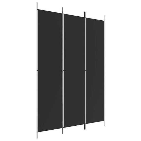 3-Panel Room Divider Black 150x220 cm Fabric 3-Panel Room Divider Black 150x220 cm Fabric