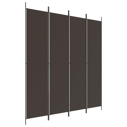4-Panel Room Divider Brown 200x220 cm Fabric 4-Panel Room Divider Brown 200x220 cm Fabric