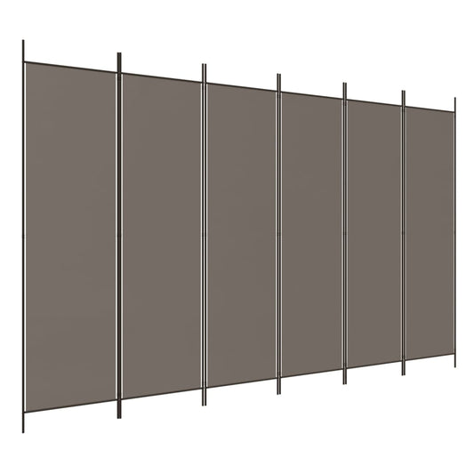 6-Panel Room Divider Anthracite 300x220 cm Fabric 6-Panel Room Divider Anthracite 300x220 cm Fabric
