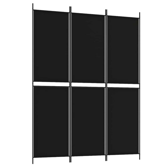 3-Panel Room Divider Black 150x200 cm Fabric 3-Panel Room Divider Black 150x200 cm Fabric