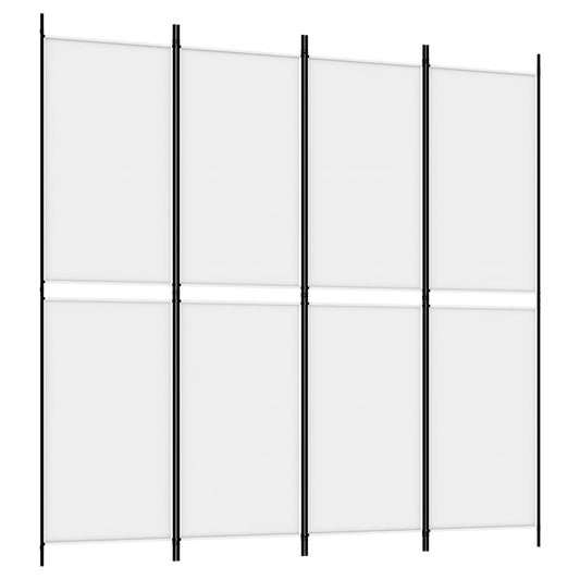 4-Panel Room Divider White 200x200 cm Fabric 4-Panel Room Divider White 200x200 cm Fabric