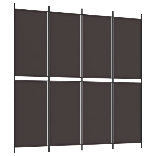 4-Panel Room Divider Brown 200x200 cm Fabric 4-Panel Room Divider Brown 200x200 cm Fabric
