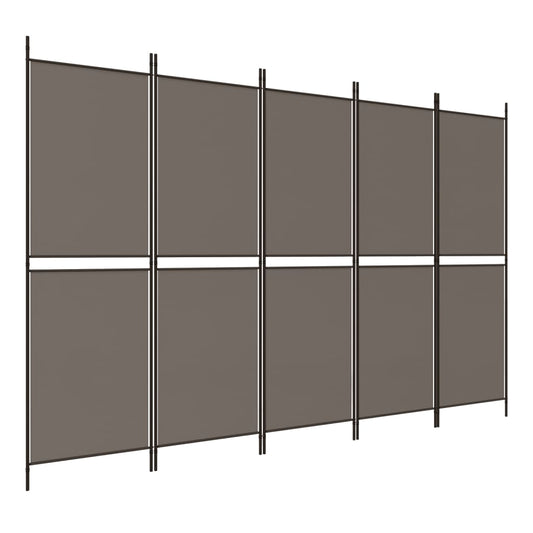 5-Panel Room Divider Anthracite 250x200 cm Fabric 5-Panel Room Divider Anthracite 250x200 cm Fabric