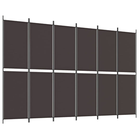 6-Panel Room Divider Brown 300x200 cm Fabric 6-Panel Room Divider Brown 300x200 cm Fabric
