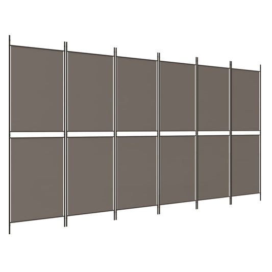 6-Panel Room Divider Anthracite 300x200 cm Fabric 6-Panel Room Divider Anthracite 300x200 cm Fabric