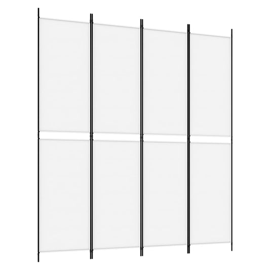4-Panel Room Divider White 200x220 cm Fabric 4-Panel Room Divider White 200x220 cm Fabric