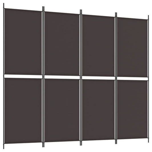 4-Panel Room Divider Brown 200x220 cm Fabric 4-Panel Room Divider Brown 200x220 cm Fabric