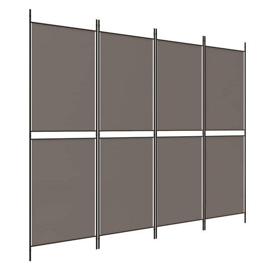4-Panel Room Divider Anthracite 200x220 cm Fabric 4-Panel Room Divider Anthracite 200x220 cm Fabric