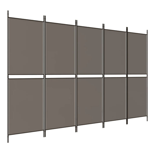 5-Panel Room Divider Anthracite 250x220 cm Fabric 5-Panel Room Divider Anthracite 250x220 cm Fabric