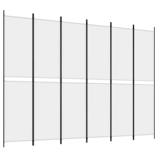 6-Panel Room Divider White 300x220 cm Fabric 6-Panel Room Divider White 300x220 cm Fabric