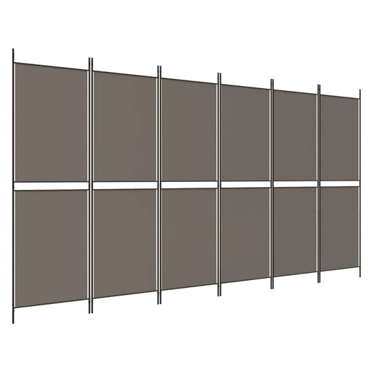 6-Panel Room Divider Anthracite 300x220 cm Fabric 6-Panel Room Divider Anthracite 300x220 cm Fabric