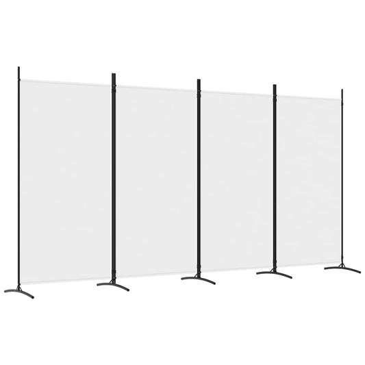 4-Panel Room Divider White 346x180 cm Fabric 4-Panel Room Divider White 346x180 cm Fabric