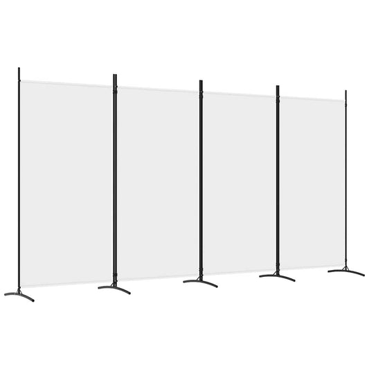 4-Panel Room Divider White 346x180 cm Fabric 4-Panel Room Divider White 346x180 cm Fabric
