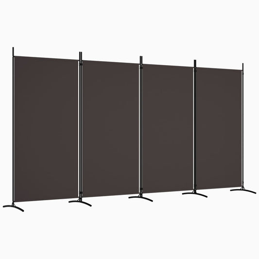 4-Panel Room Divider Brown 346x180 cm Fabric 4-Panel Room Divider Brown 346x180 cm Fabric