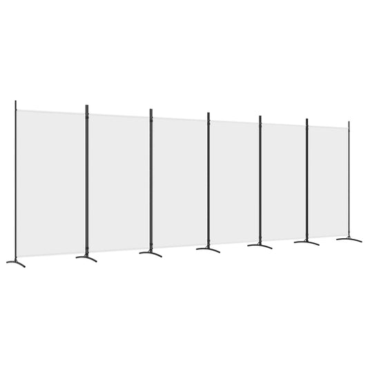 6-Panel Room Divider White 520x180 cm Fabric 6-Panel Room Divider White 520x180 cm Fabric