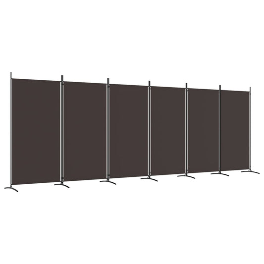 6-Panel Room Divider Brown 520x180 cm Fabric 6-Panel Room Divider Brown 520x180 cm Fabric