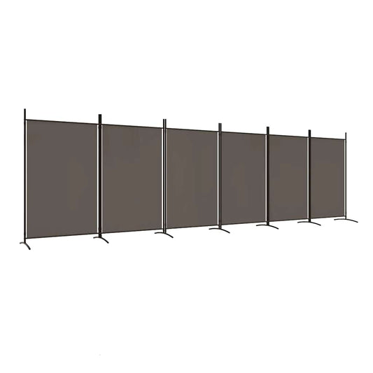 6-Panel Room Divider Anthracite 520x180 cm Fabric 6-Panel Room Divider Anthracite 520x180 cm Fabric