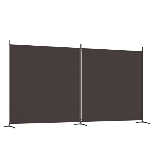 2-Panel Room Divider Brown 348x180 cm Fabric 2-Panel Room Divider Brown 348x180 cm Fabric