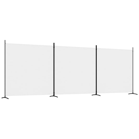3-Panel Room Divider White 525x180 cm Fabric 3-Panel Room Divider White 525x180 cm Fabric