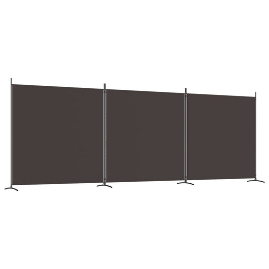 3-Panel Room Divider Brown 525x180 cm Fabric 3-Panel Room Divider Brown 525x180 cm Fabric