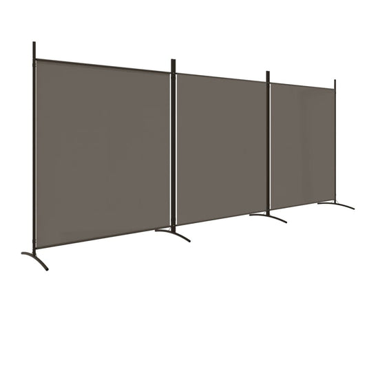3-Panel Room Divider Anthracite 525x180 cm Fabric 3-Panel Room Divider Anthracite 525x180 cm Fabric