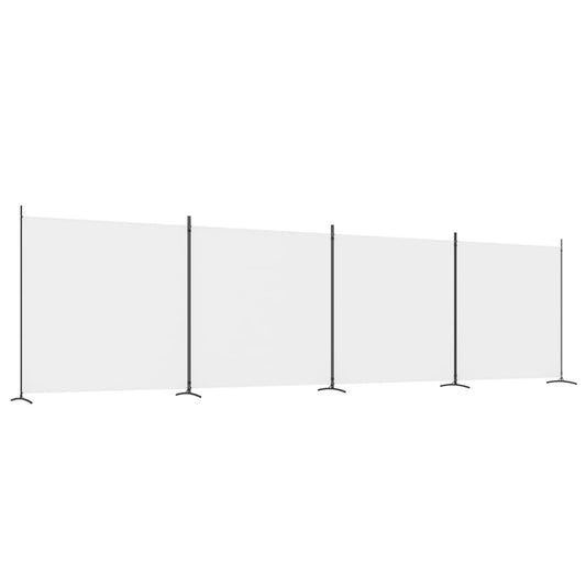 4-Panel Room Divider White 698x180 cm Fabric 4-Panel Room Divider White 698x180 cm Fabric