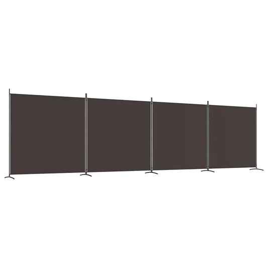4-Panel Room Divider Brown 698x180 cm Fabric 4-Panel Room Divider Brown 698x180 cm Fabric
