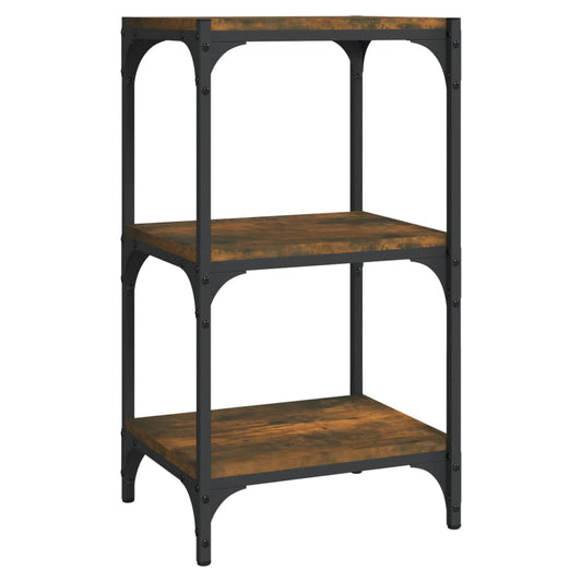 Book Cabinet Smoked Oak 40x33x70.5 cm Engineered Wood and Steel Book Cabinet Smoked Oak 40x33x70.5 cm Engineered Wood and Steel