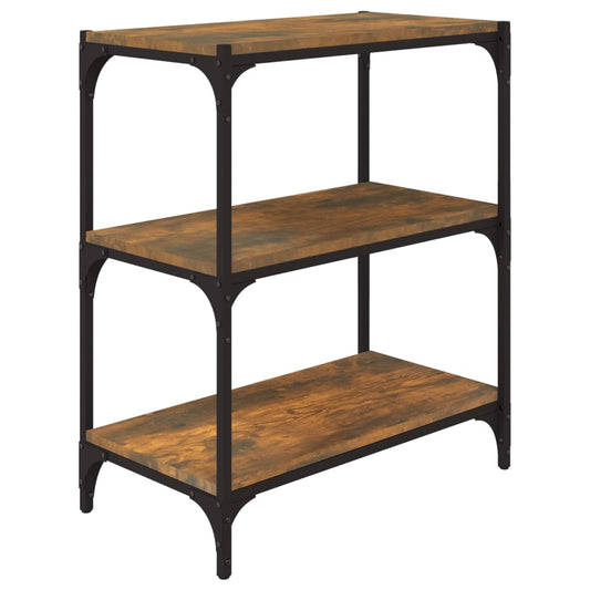 Book Cabinet Smoked Oak 60x33x70.5 cm Engineered Wood and Steel Book Cabinet Smoked Oak 60x33x70.5 cm Engineered Wood and Steel