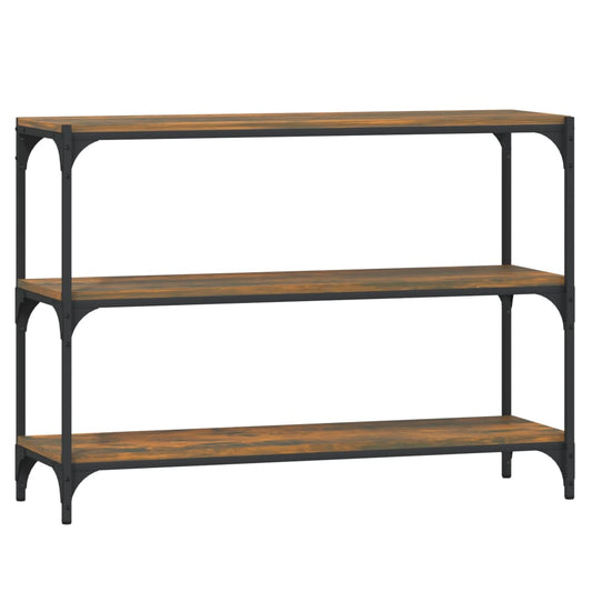 Book Cabinet Smoked Oak 100x33x70.5 cm Engineered Wood and Steel Book Cabinet Smoked Oak 100x33x70.5 cm Engineered Wood and Steel