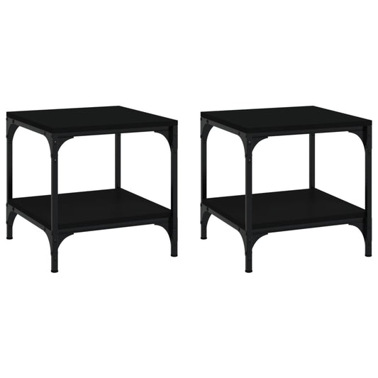Side Tables 2 pcs Black 40x40x40 cm Engineered Wood Side Tables 2 pcs Black 40x40x40 cm Engineered Wood