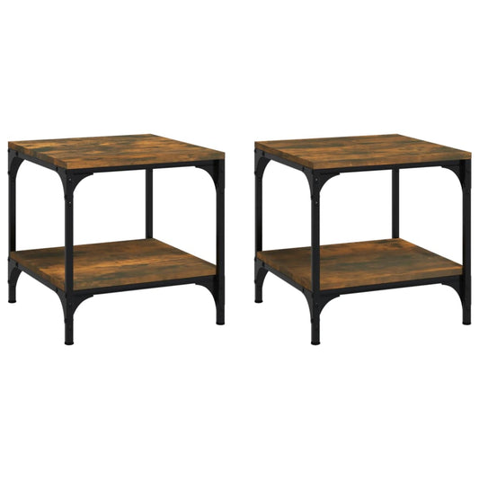 Side Tables 2 pcs Smoked Oak 40x40x40 cm Engineered Wood Side Tables 2 pcs Smoked Oak 40x40x40 cm Engineered Wood
