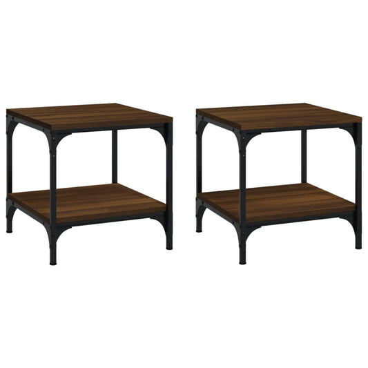 Side Tables 2 pcs Brown Oak 40x40x40 cm Engineered Wood Side Tables 2 pcs Brown Oak 40x40x40 cm Engineered Wood