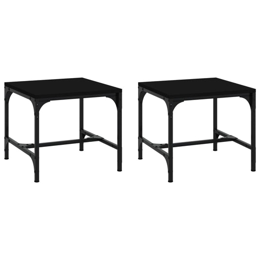 Side Tables 2 pcs Black 40x40x35 cm Engineered Wood Side Tables 2 pcs Black 40x40x35 cm Engineered Wood