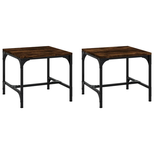Side Tables 2 pcs Smoked Oak 40x40x35 cm Engineered Wood Side Tables 2 pcs Smoked Oak 40x40x35 cm Engineered Wood