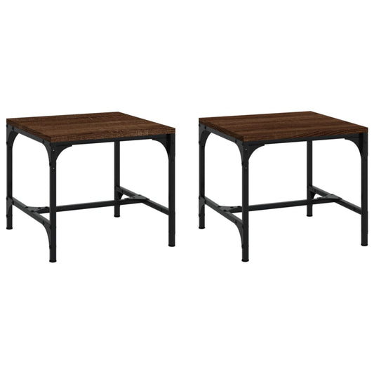 Side Tables 2 pcs Brown Oak 40x40x35 cm Engineered Wood Side Tables 2 pcs Brown Oak 40x40x35 cm Engineered Wood
