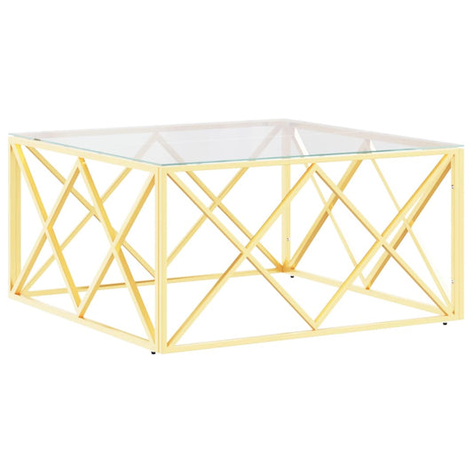 Coffee Table 80x80x40 cm Stainless Steel and Glass Coffee Table 80x80x40 cm Stainless Steel and Glass