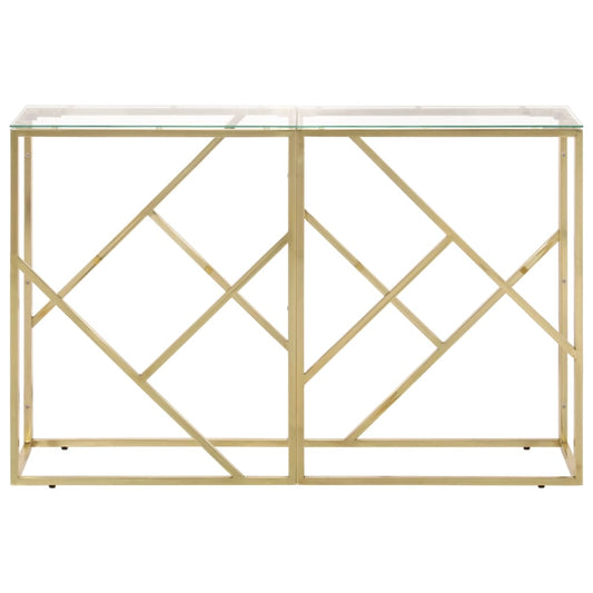 Console Table Gold Stainless Steel and Tempered Glass Console Table Gold Stainless Steel and Tempered Glass