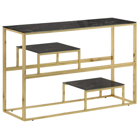 Console Table Gold Stainless Steel and Tempered Glass Console Table Gold Stainless Steel and Tempered Glass