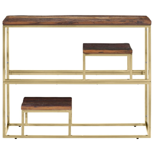 Console Table Gold Stainless Steel and Solid Wood Sleeper Console Table Gold Stainless Steel and Solid Wood Sleeper
